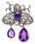 18ct Gold Amethyst and Diamond Openwork Filigree Brooch - Fei Liu For Sale