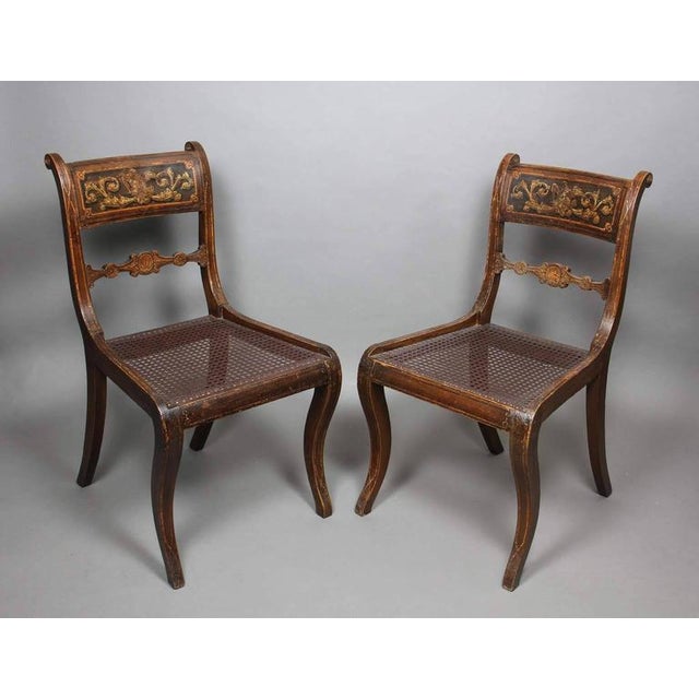 Traditional Regency Painted Side Chairs - Set of 4 For Sale - Image 3 of 11