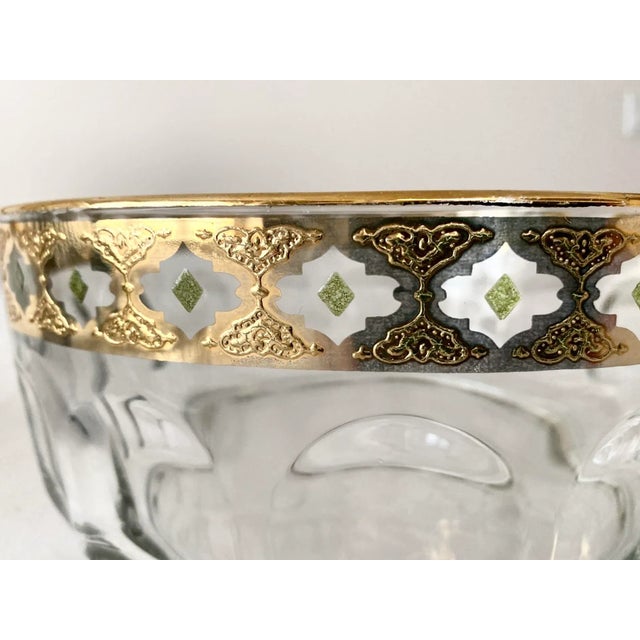 Culver Valencia Gold Filigree With Green Accents Serving Pieces- Set of 3 Excellent "Mint" Condition Mid 20th Century For Sale - Image 11 of 12