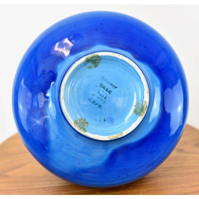 Ceramic Mid Century Modern Blue Glazed Raymor Italian Pottery Jar For Sale - Image 7 of 13