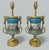 French Late 19th Century Pair Antique French Sèvres Porcelain Ormolu Celeste Blue Jewell Table Urns Lamps For Sale - Image 3 of 11