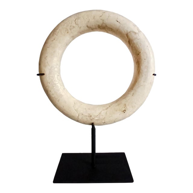 Marble Ring Sculpture on Stand For Sale