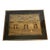 1980s Vintage African Dry Banana Leaf Art Two Women Working a Village Huts & Fence, Framed For Sale