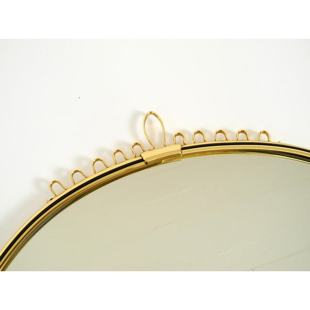 Mid-Century Modern Brass Wall Mirror from Lenz, 1964 For Sale - Image 4 of 14