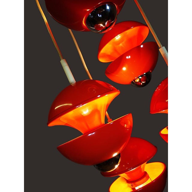 Space Age Tulip Pendant in Orange & White by Klaus Hempel for Kaiser, Germany, 1972 For Sale - Image 13 of 17
