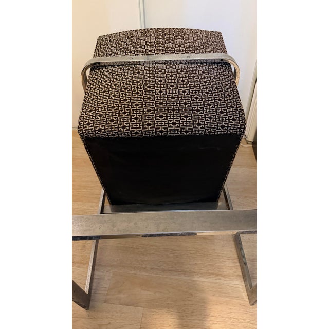 1970s 1970s Chrome Cantilever Accent Armchair Mies Van Der Rohe, Milo Baughman Style For Sale - Image 5 of 12