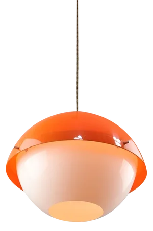 Space Age Italian Orange Acrylic Glass Pendant Lamp, 1970s