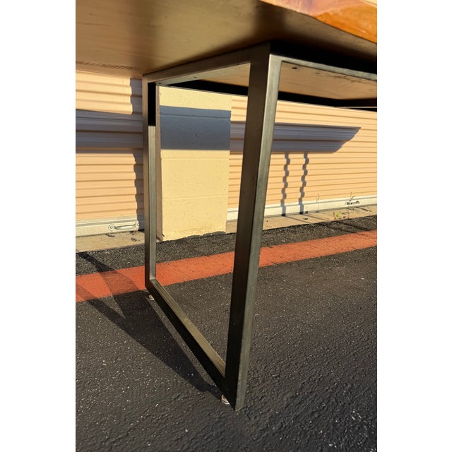 Large Urban Hardwoods Solid Wood Live Edge Dining / Conference Table With Steel Base For Sale - Image 15 of 18