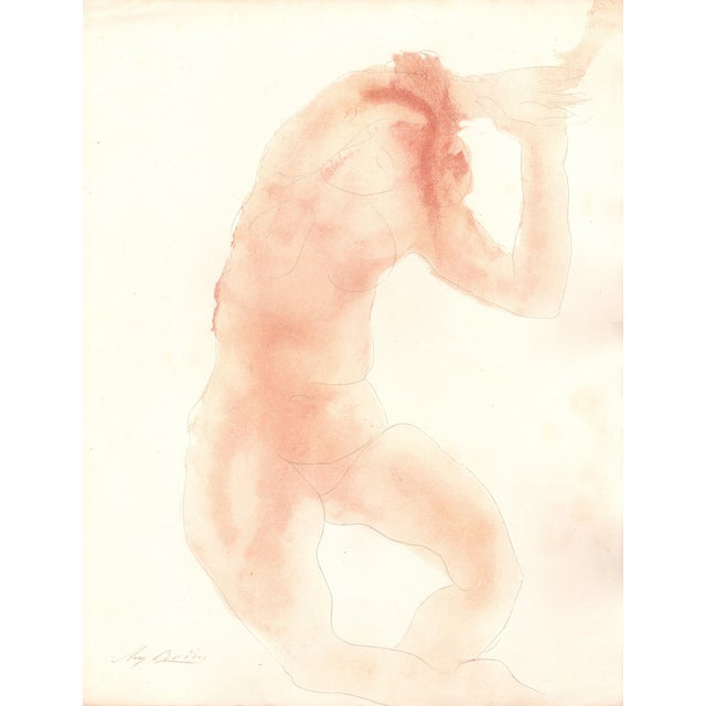 Rodin, She Was Suspended by Her Wrists from an Iron Hook, Nude, Original Lithograph, 1902 For Sale