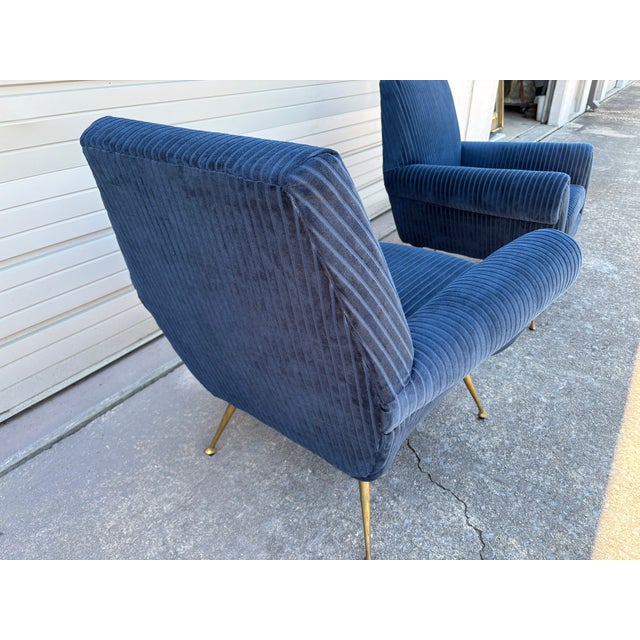 1950s Pair of Italian Modern Gio Ponti Inspired Lounge Chairs For Sale - Image 12 of 14