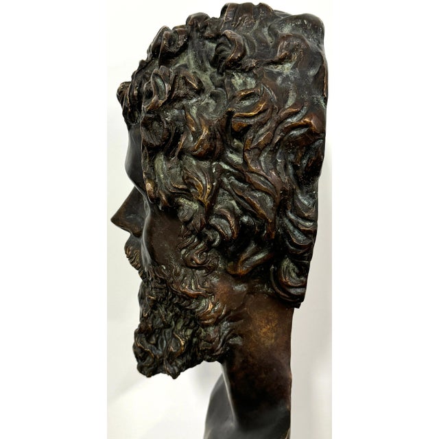 Grand Tour Roamn Style Bronze Bust of a Man For Sale - Image 10 of 12