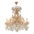 Antique Art Nouveau Flower Candelabrum Crystal Chandelier Brass Ceiling Lustre For Sale