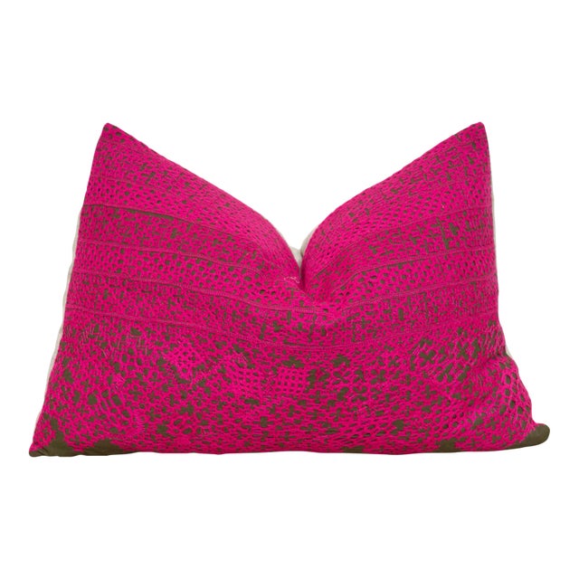 Murni Embroidered Floral Pillow For Sale