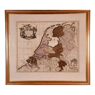 Belgium and the Netherlands: A Hand-Colored 17th Century Map by Visscher, 1678 For Sale
