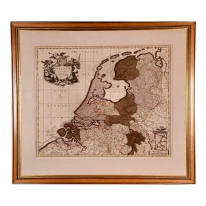 Belgium and the Netherlands: A Hand-Colored 17th Century Map by Visscher, 1678