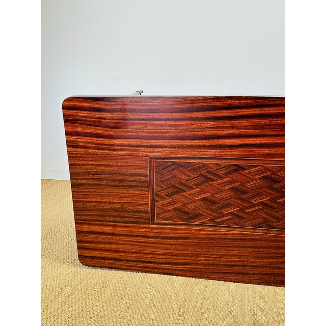 Art Deco French Modern Dining Table in Marquetry Macassar Ebony, 1950s For Sale - Image 6 of 17