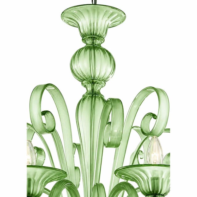 Contemporary Venetian Green Murano Glass Chandelier by Simoeng for Simoeng For Sale - Image 3 of 5