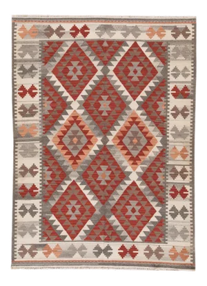 Modern Geometric Kilim Handmade Wool Rug