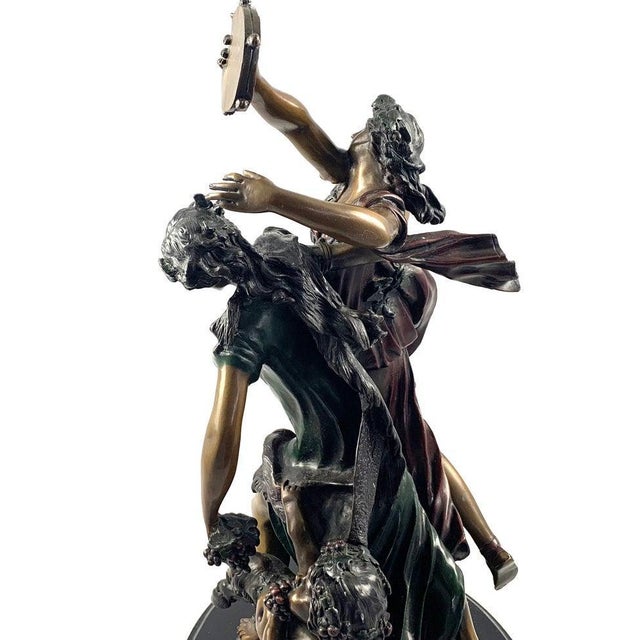 Large 20th Century French Bronze of Dancing Figures with Tambourine For Sale - Image 6 of 8