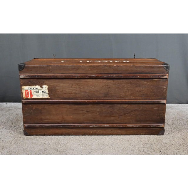 20th Century Mahogany Travel Trunk For Sale - Image 16 of 18