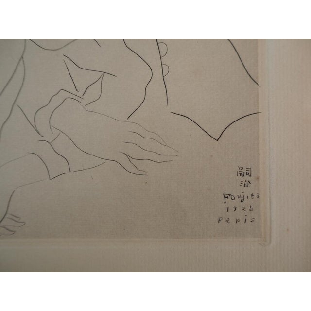 Léonard Foujita, The Bride and Groom, Original Etching, 1926 For Sale - Image 5 of 7