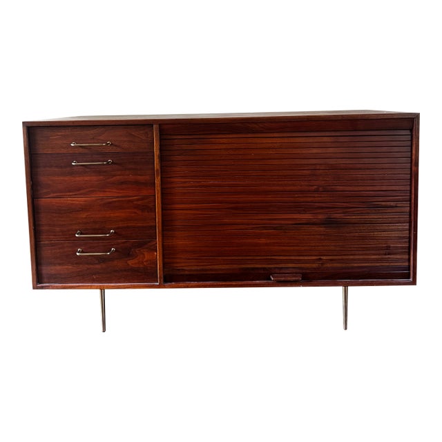 1960s Jens Risom Walnut Credenza For Sale