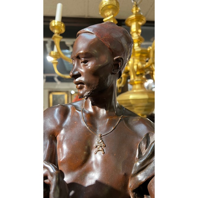 Metal Georges-Charles Coudray Large Orientalist Egyptian Female Bronze Sculpture For Sale - Image 7 of 18