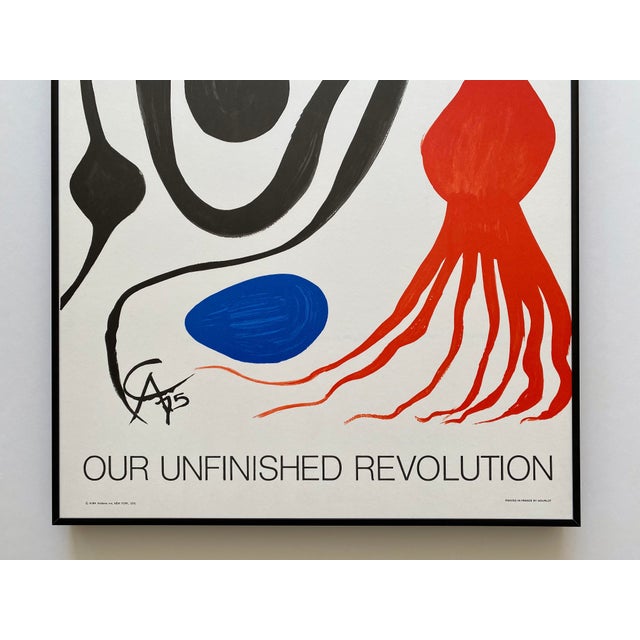 Mid-Century Modern Alexander Calder Vintage 1976 Mid Century Modernist Mourlot Fine Art Lithograph Print Framed Our Unfinished Revolution Poster " Octopus " 1975 For Sale - Image 3 of 18