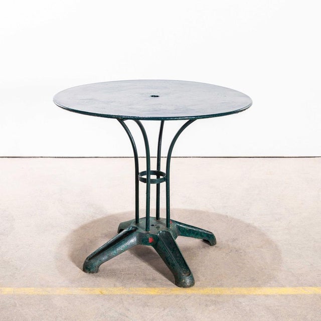 Turquoise French Round Outdoor Table, 1950s For Sale - Image 8 of 8