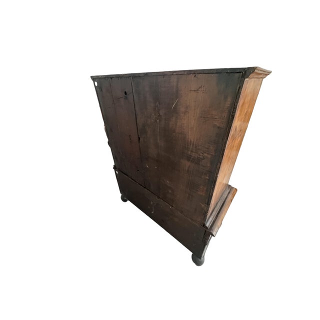 Antique William and Mary Burl Walnut Chest on Stand With Original Bronze Hardware and Cannonball Feet, Late 17th Century For Sale - Image 13 of 15