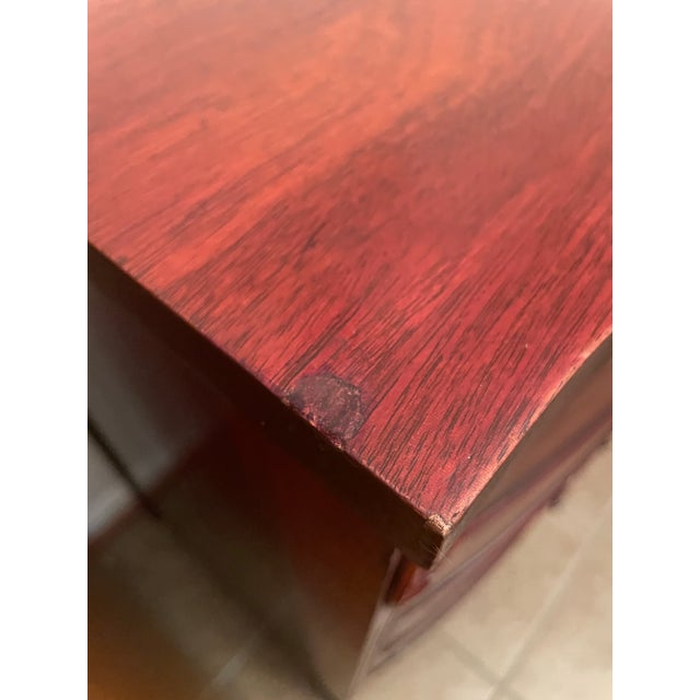 Vintage Mid-Century Modern Dixie Mahogany Bowfront Dresser For Sale - Image 11 of 12