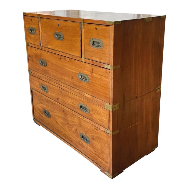 19th Century Victorian Campaign Chest of Drawers For Sale