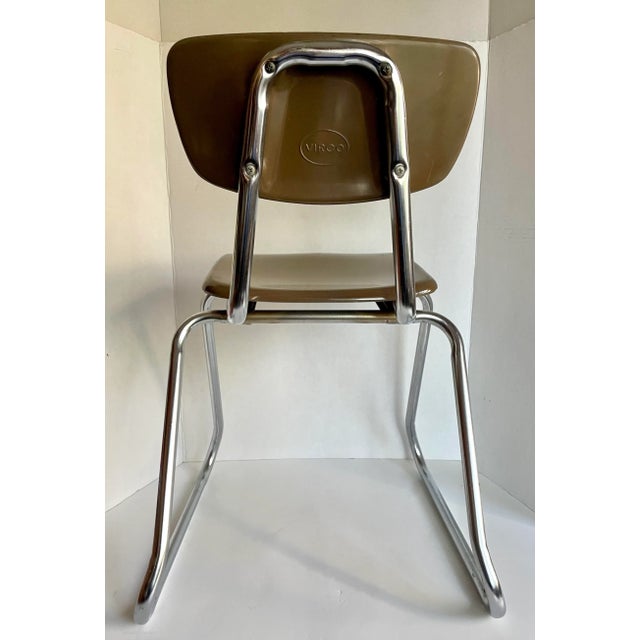 Metal Pair of Mid-Century Kids Virco Chrome School Chairs For Sale - Image 7 of 13