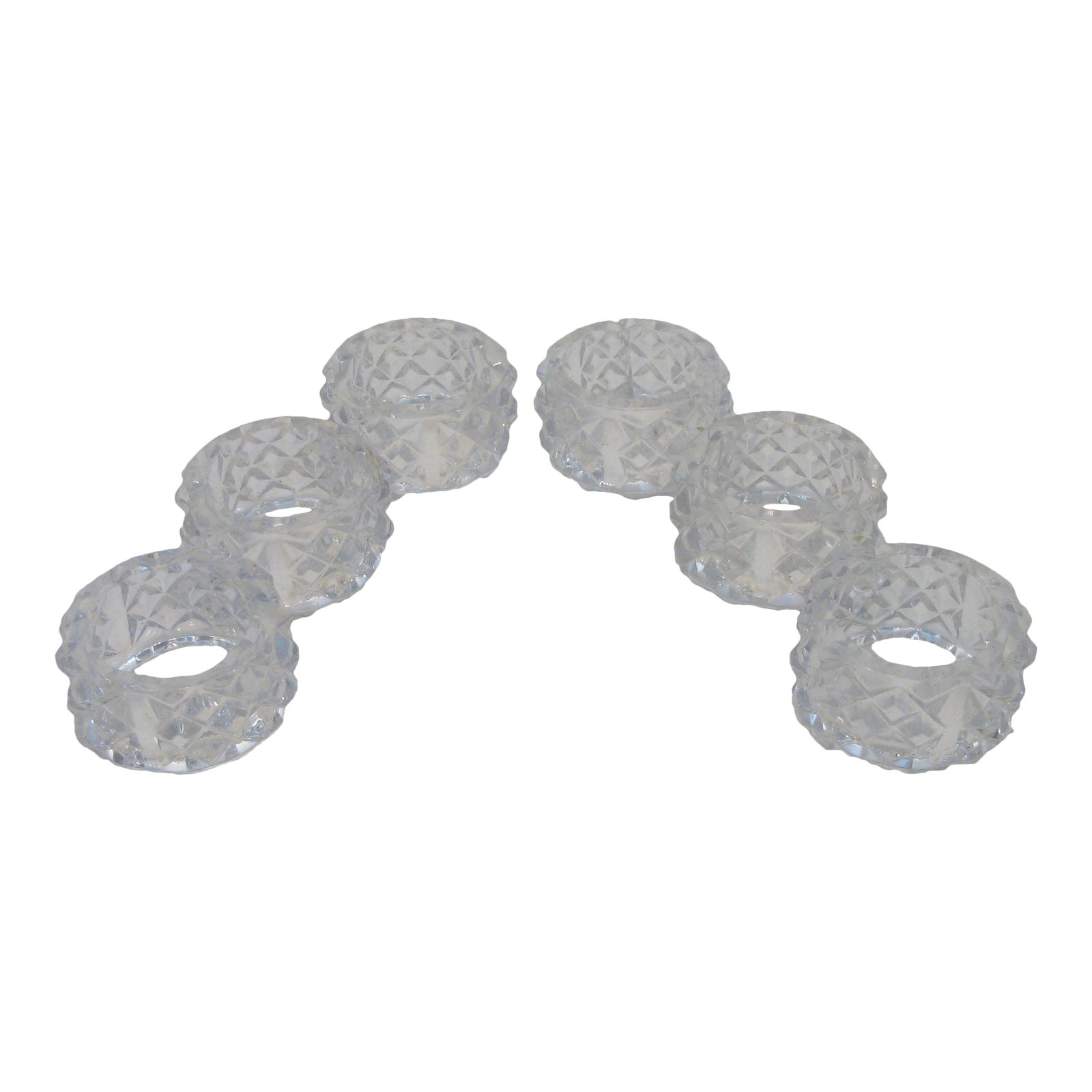 Faceted Crystal Napkin Rings Set of 6 Chairish