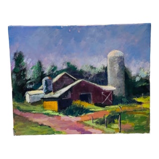 Original 20 C American Rural Landscape Painting For Sale