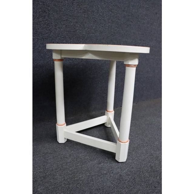 Pair of Vintage Hand-Painted Tri-Lobe Accent Tables For Sale - Image 11 of 13