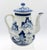 Mid-19th century Blue Canton covered coffee pot, Chinese. Charmingly decorated with lake & tea house scenes. 7.25" h.,...
