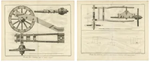 Spanish Captains Carriage and Mechanism, 1700s, Paper, Set of 2