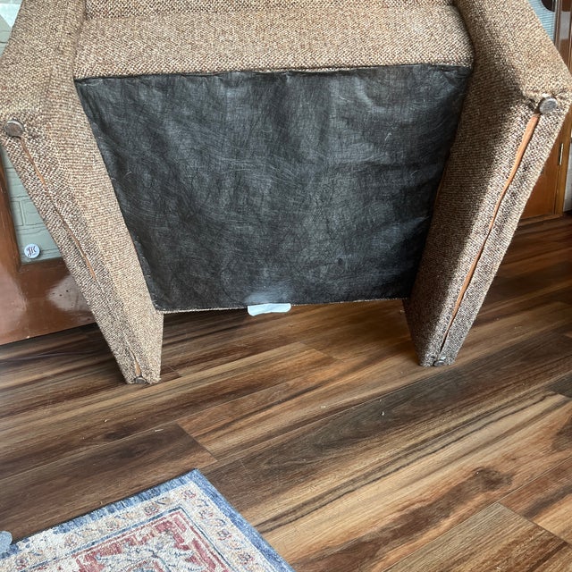Taupe A 1970s Parsons Cube Chair in the Manner of Milo Baughman For Sale - Image 8 of 9