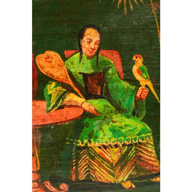 Lovely Asian Inspired Antique Hand Painred Large Humidor Box Chinoiserie Home Decor For Sale In New York - Image 6 of 18