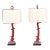 Red Painted Faux Branch Coral Table Lamps - a Pair For Sale