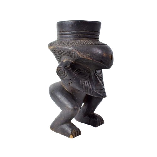 Early 20th Century Kuba Lele Figural Cup For Sale