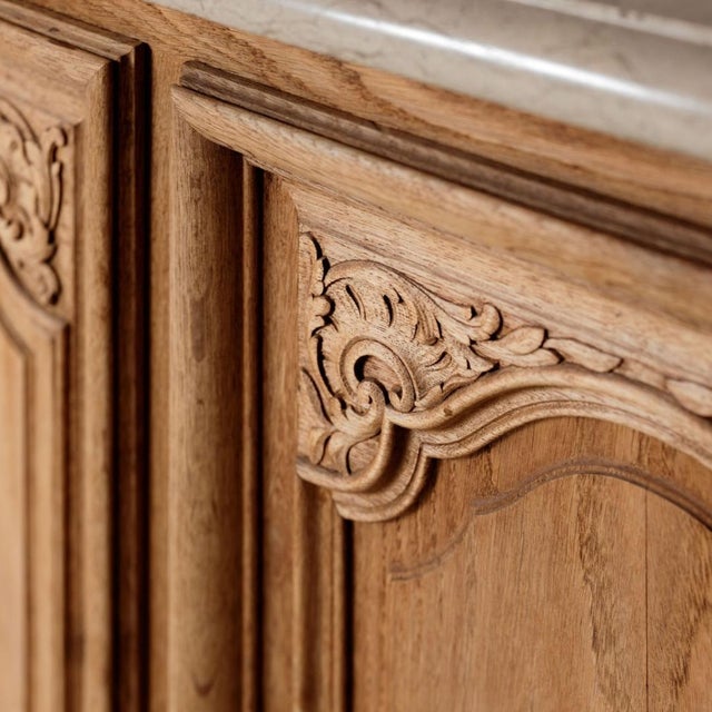 1940s French Oak Sideboard With Marble Top by Christian Krass For Sale - Image 9 of 12