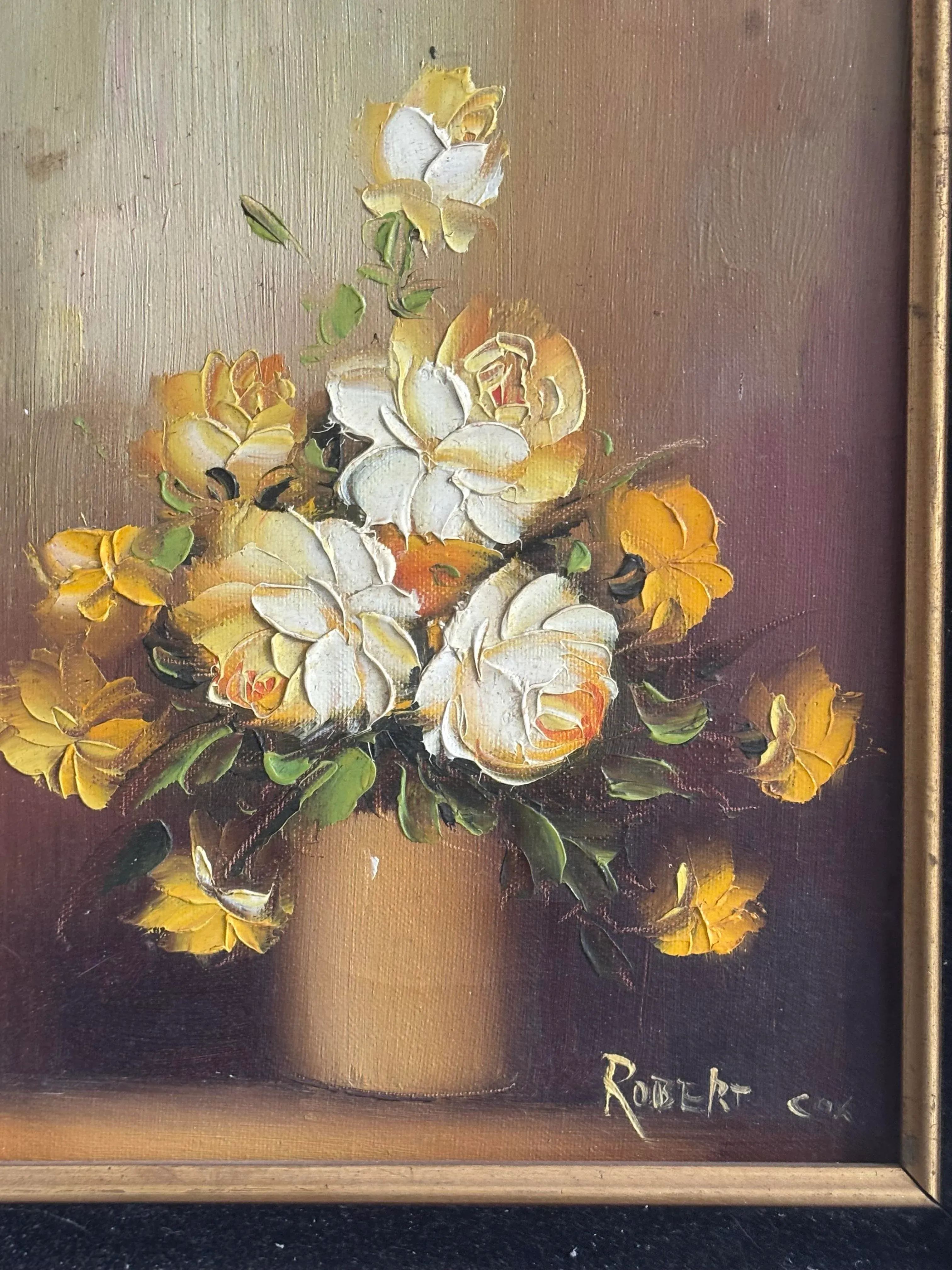 Vintage Still Life Robert Cox (Listed Artist) Original Oil