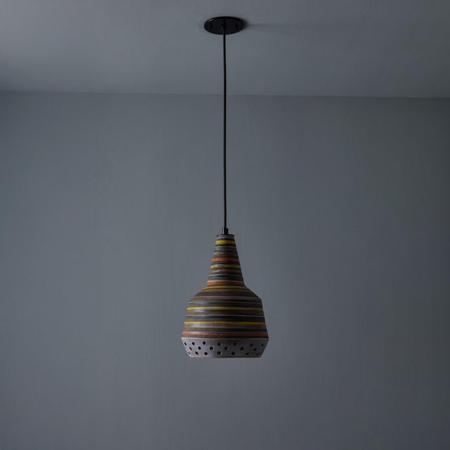 1950s Aldo Londi Ceramic Bitossi Pendant Lamp for Raymor For Sale - Image 16 of 17