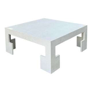 Vintage Custom Grasscloth Coffee Table For Sale