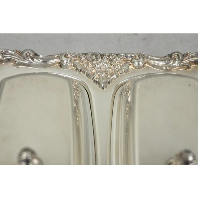 Vintage Poole Lancaster Rose Victorian Silver Plated Twin Double Butter Dish For Sale - Image 14 of 16