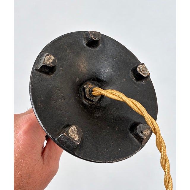 Small Dark Patinated Brass or Bronze Giacometti Style Table Lamps - Pair For Sale - Image 11 of 14