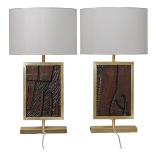 Vintage Table Lamps by Victor Cerrato, 1970s, Set of 2 For Sale