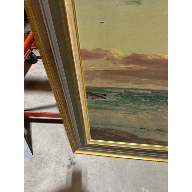1970s 1970s Large Seascape Ocean Print in Gold Frame For Sale - Image 5 of 8